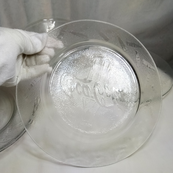 Coca Cola Clear Glass Embossed 6pc Dinnerware Set - Picture 13 of 14
